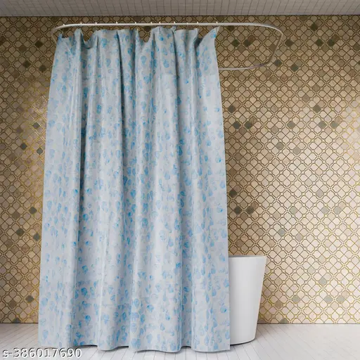 13-Piece Water Drop Eco-Friendly Waterproof PEVA Shower Curtain with Hooks Set, 30% Post-Consumer Recycled Materials