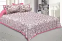  Pure Cotton Printed Double Bed blue bedsheet with 2 pillow covers ( 90x108 inches)