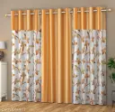 Premium 3 Piece Combination Pearl Patch and Solid Curtains
