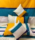 5 piece bedsheets set with 2 quilted pillow covers and 2 quilted cushion