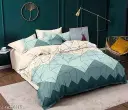 Super Soft Glace Cotton King Size AC Comforter ll Blanket ll Duvet for Double Bed with 1 Flat Bedsheet and 2 Pillow Cover (Pastel Green) (4PC Comforter Set)